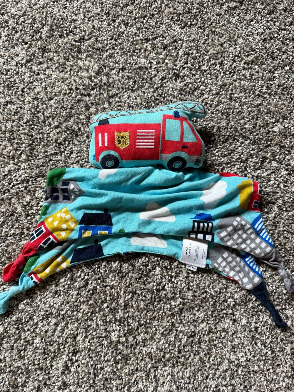 Little Sleepies Fire Truck Blue Red Plush Lovey